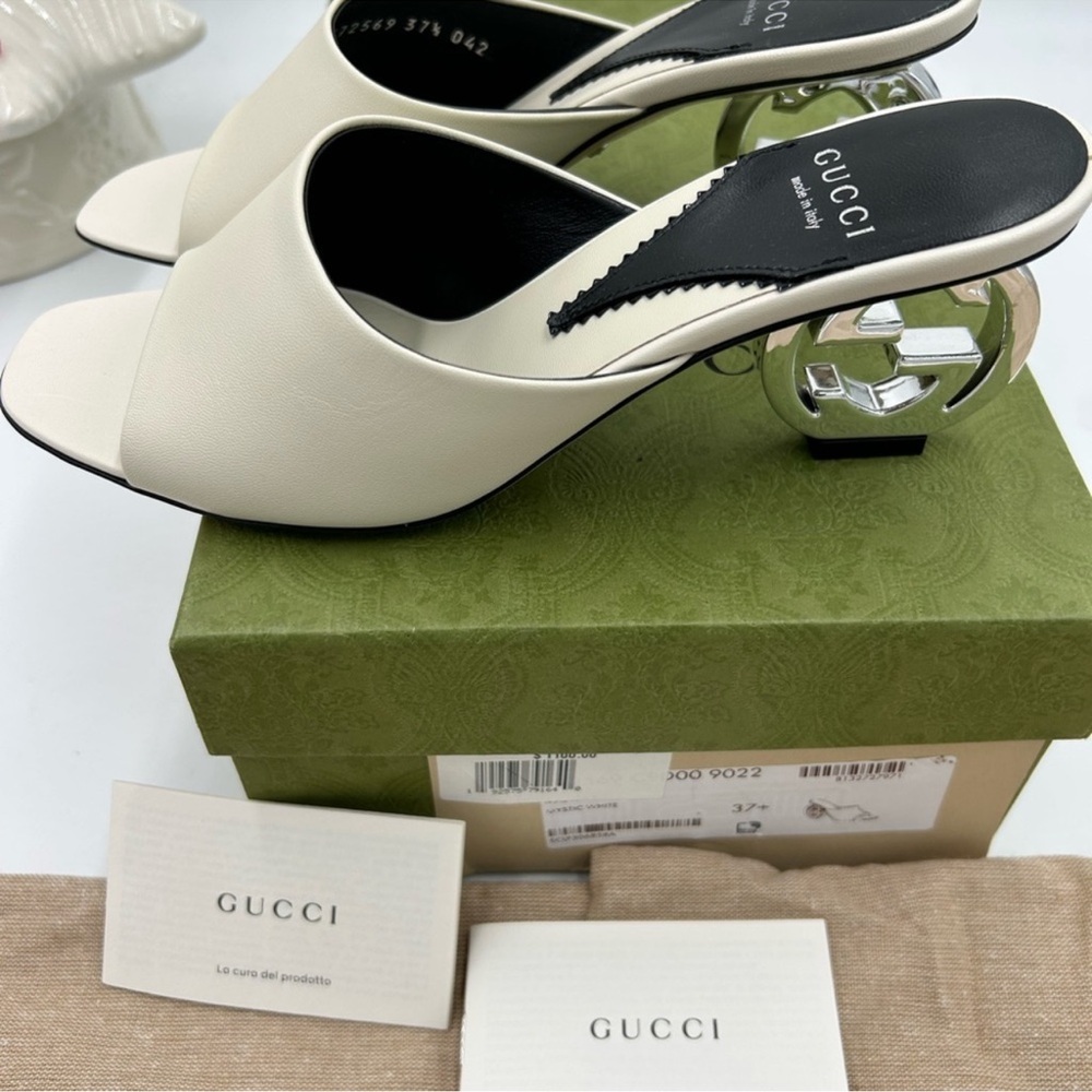 Women’s Gucci interlocking G leather sandal size 37.5 made in Italy - Picture 8 of 10